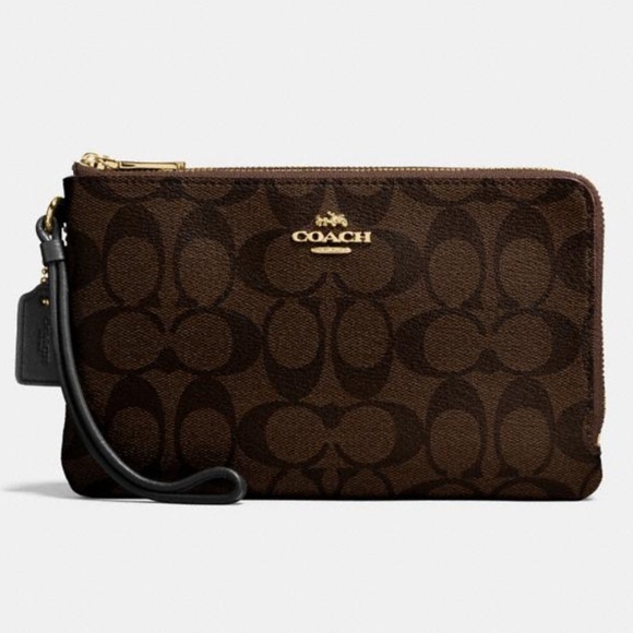 Coach Handbags - New COACH Double Zip Wallet In Signature Canvas